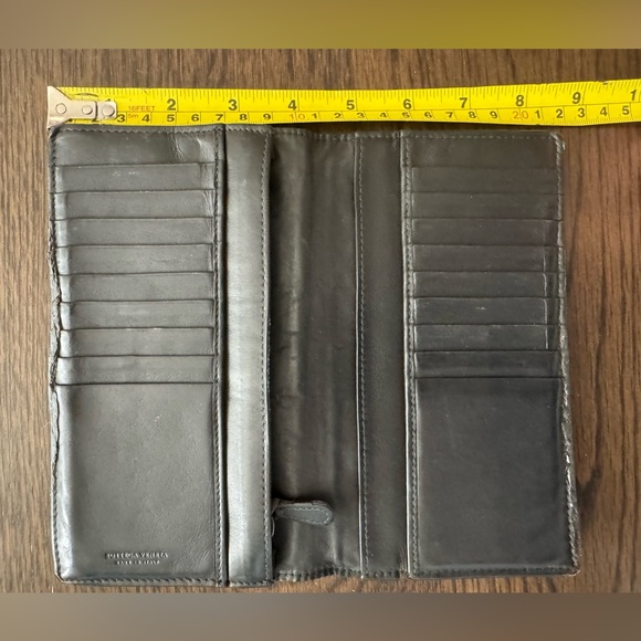 Bottega Veneta Intrecciato Woven Leather Wallet Black Fold Long EUC AUTHENTIC - Picture 15 of 15